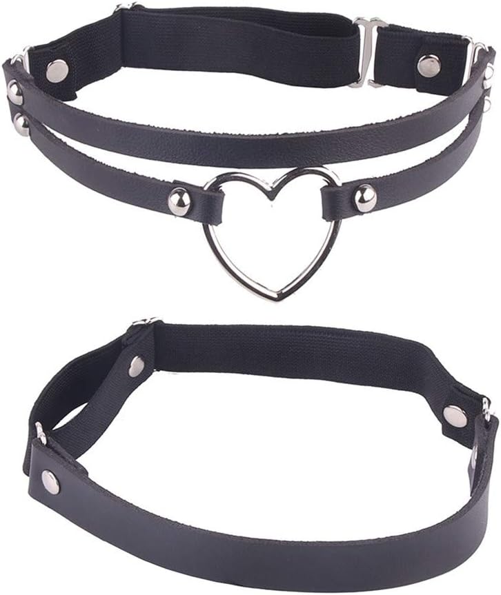 Outman Adjustable Elastice 2 Rows Leather Leg Harness Garter Belt Punk Gothic Thigh Ring Garter - Image 1